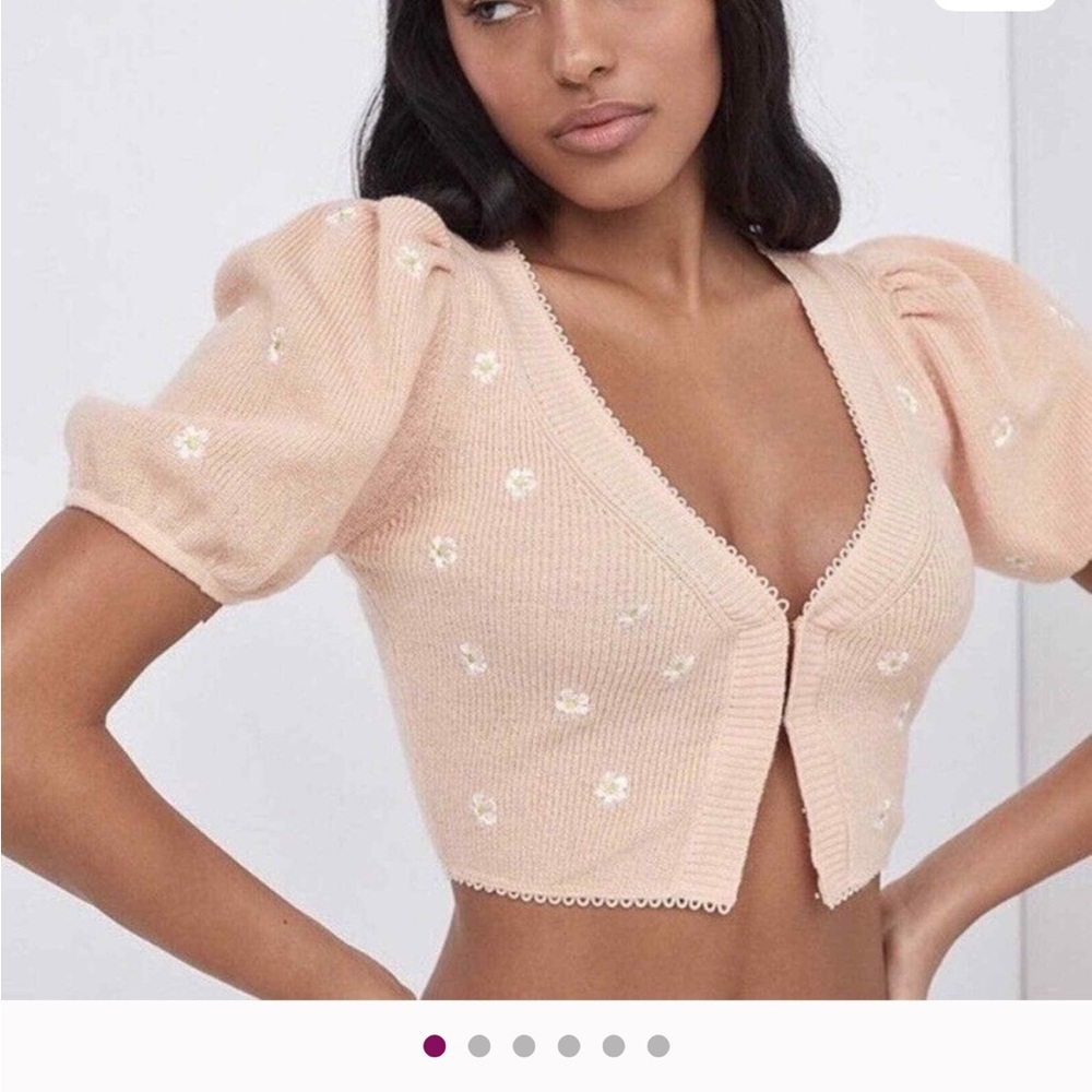 FOR LOVE AND LEMONS DEVON CROPPED CARDIGAN medium